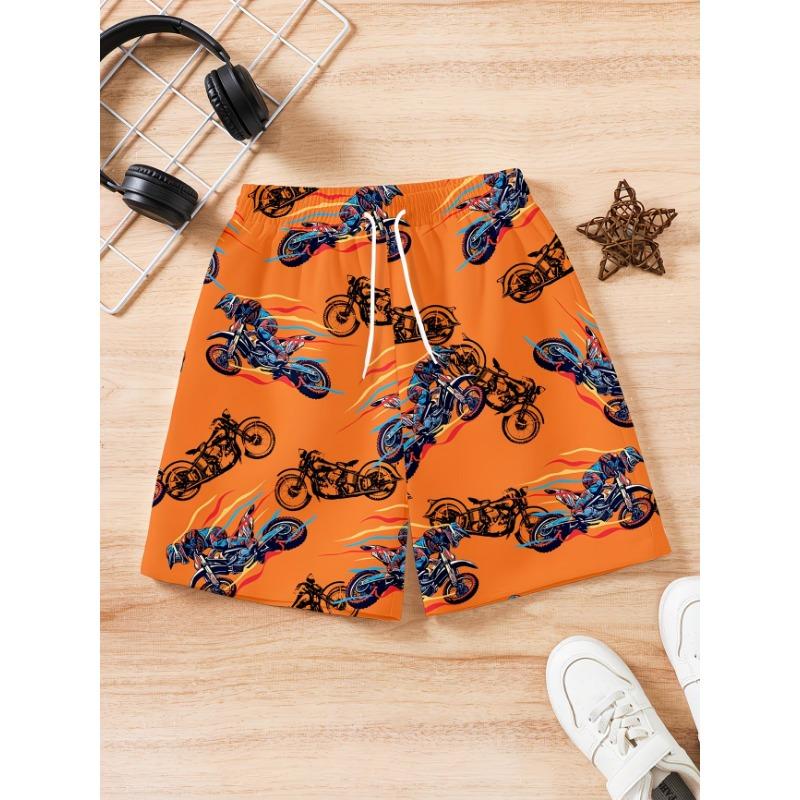 

Hawaiian style beach shorts worn outside casual shorts blue and green gradient coconut tree print shorts M