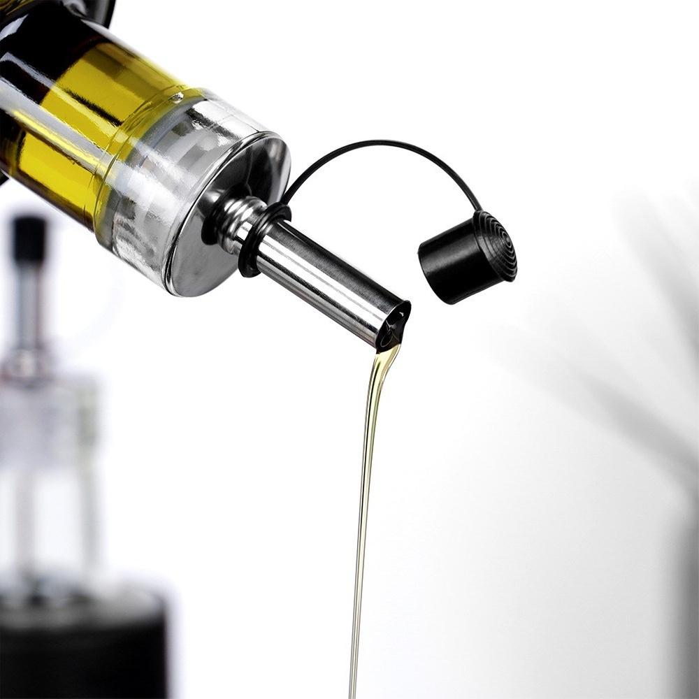 2x Glass Bottle with Dispenser for Olive Oil and Vinegar 300ml