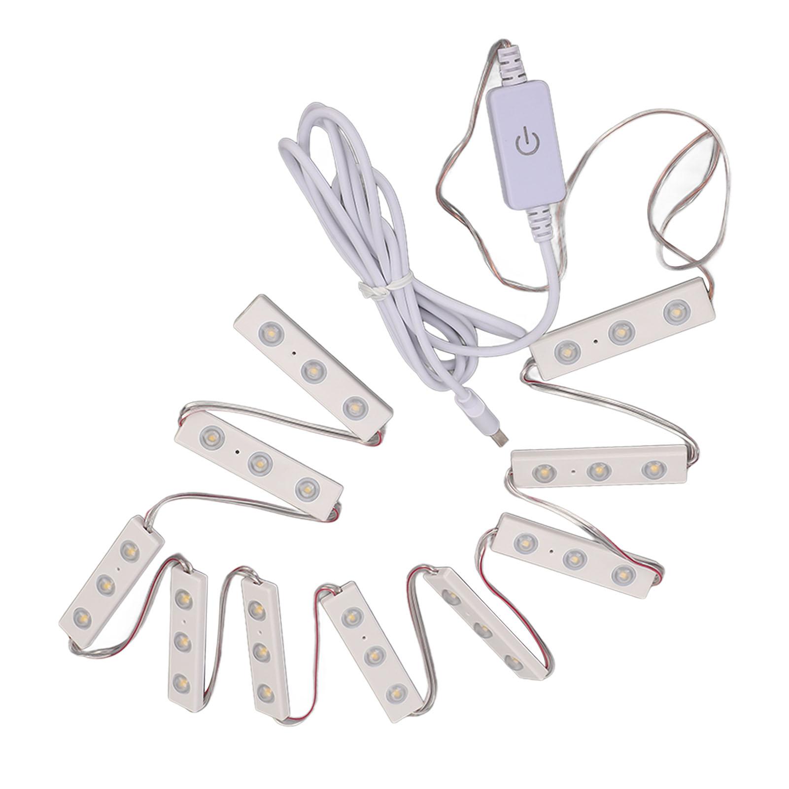 

LED Vanity Mirror Light Touchable White Light USB Dimmable Vanity Makeup Light for Bathroom 10 String (30pcs Light