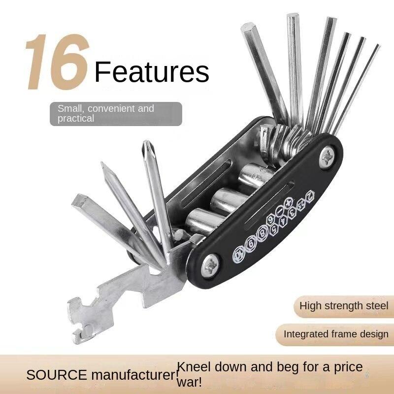 

Инструменты для ремонта велосипеда, комбинированный комплект для ремонта шин, многофункциональный складной инструмент для ремонта автомобиля, гаечный ключ