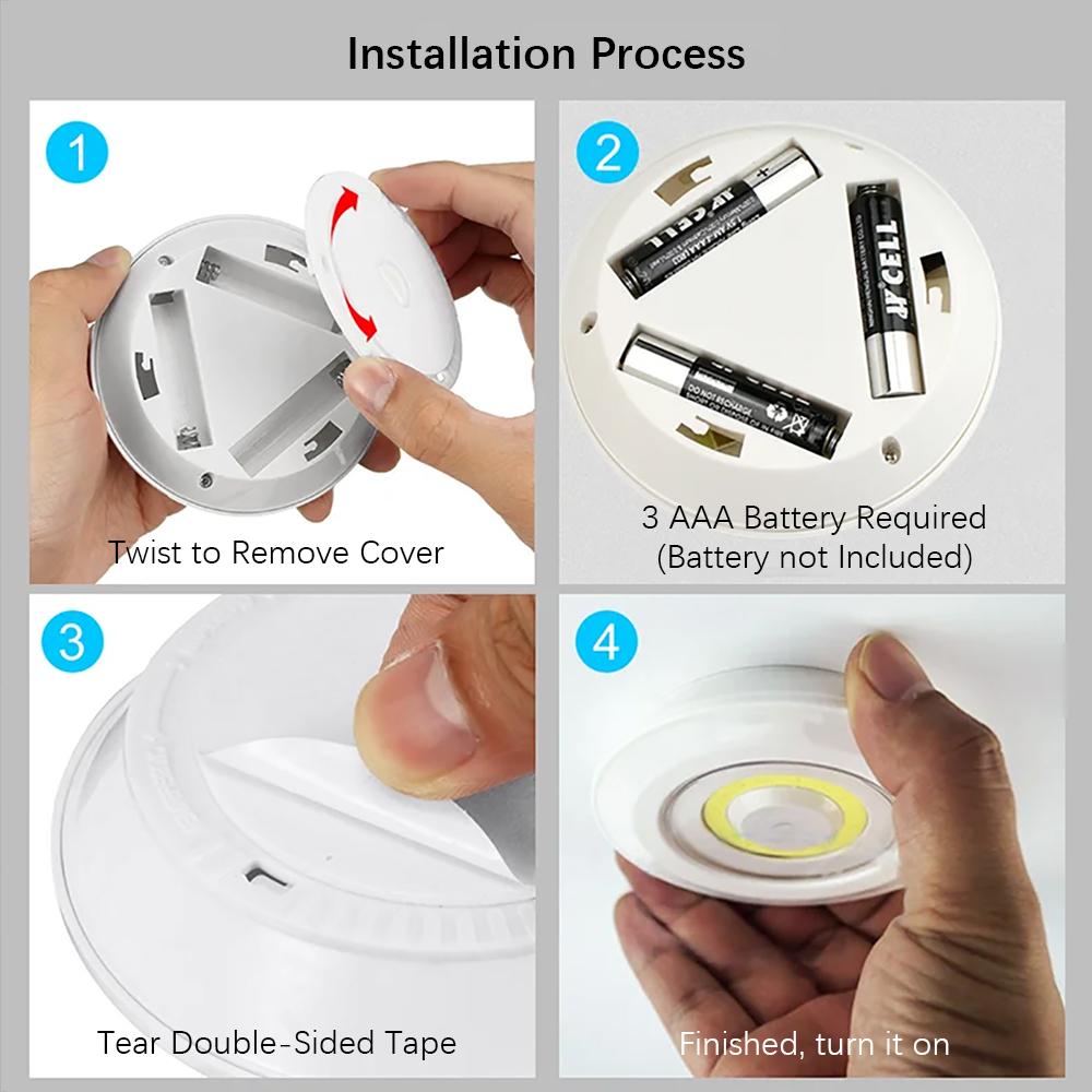 Dimmable LED Tap Lights with Remote Control, Wireless COB Night Light Wall Lamp for Bedroom WaLamp for Bedroom Wardrobe Bedside