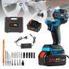Electric Wrenchs POWTOOLS with Two 3.0 Ah Batteries, 550 Nm, 5 Impact Sockets