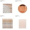 Stunning Rose Gold Stamping Disposable Tableware For Wedding And Babyshower Parties