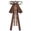 Fiocchi di Nastro Scozzesi Marroni Vintage Spilla Spilla da Cravatta per Donna Ragazza Uniforme Preppy Giapponese Papillon Precannodato Corsage Cravatta