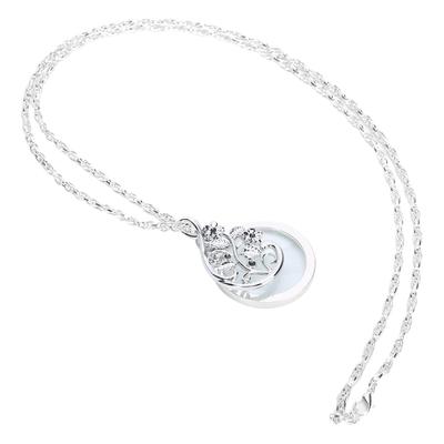 Lente d'ingrandimento per collana 4,5X Metallo Portatile Lente d'ingrandimento Ciondolo a Catena per LetturaArgento
