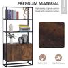 Industrial Bookshelf, Storage Shelf, Large Bookcase with 3 Open Shelves, Multifunctional Rack for Living Room, Office, Rustic Brown and Black