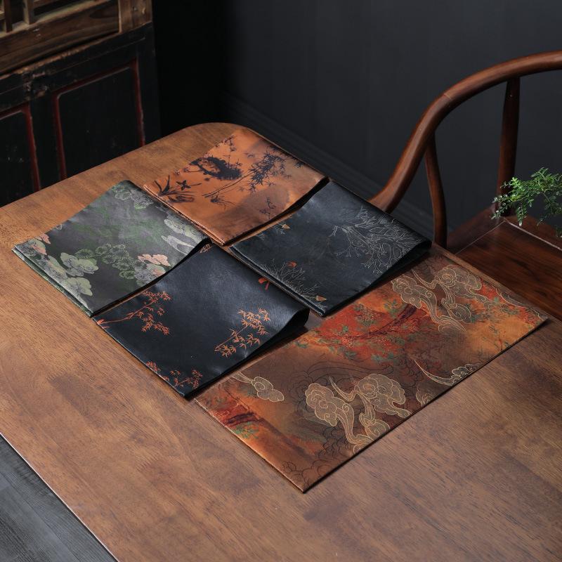 Fragrant Cloud Yarn Tea Table Chinese Style Zen Double-sided Retro Table Bunting Tea Table Waterproof Dry Foam Plate Cloth Pad