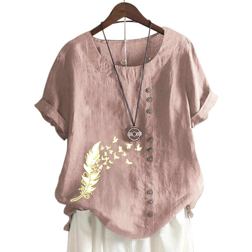 Модный женский хлопковый топ с короткими рукавами и 11 яркими цветочными узорами S белый — фото 6