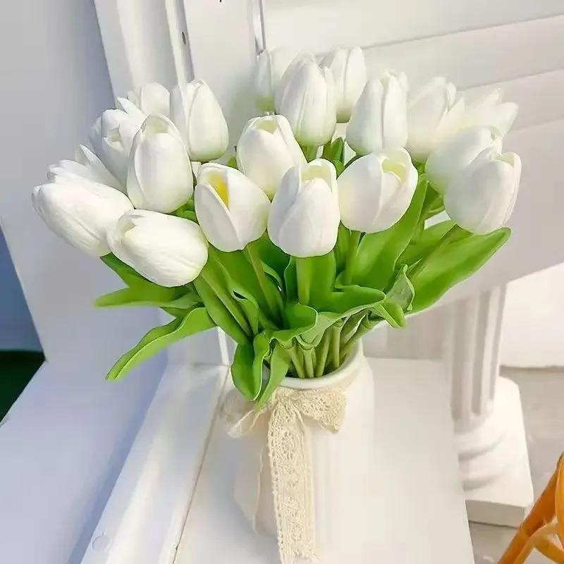 5/10Pc Premium Tulip Artificial Flowers, Real Touch Tulip Bouquet, Decorative for Wedding Home Party Christmas Candy Birthday