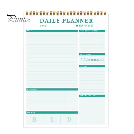 Tagesplaner mit Doppelspiralbindung, To-Do-Liste, Notizbuch für Studenten, Büroangestellte, Tagesplanerbuch für Büro und Schule