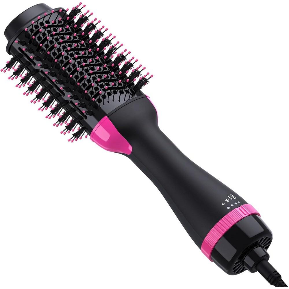Hair Dryer Brush-in-One and Styler Volumeizer Professional 4 1 Hot Ion Anti-Freeze Hair Mother's Day Gift 1 pcs Pink