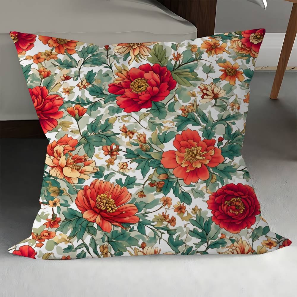 Elegant And Gentle Floral Print Cushion Cover Decorative Pillow Sofa Home Decor Case Pillow Cases