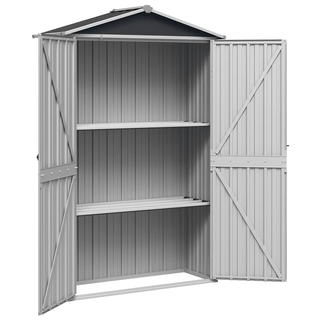 Vidaxl Garden Shed, Anthracite, 116X45X175 Cm, Galvanized Steel