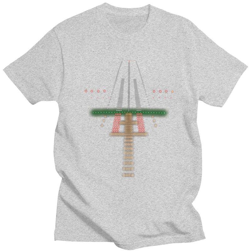 Airport Runway Lights At Night Tshirts for Men Short Sleeve T Shirt Air Traffic Controller Tshirt Slim Fit 100 Cotton Tees