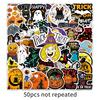 50 Halloween Festival Graffiti Stickers for Suitcases, Laptops, Scooters, Refrigerators, and Cars.