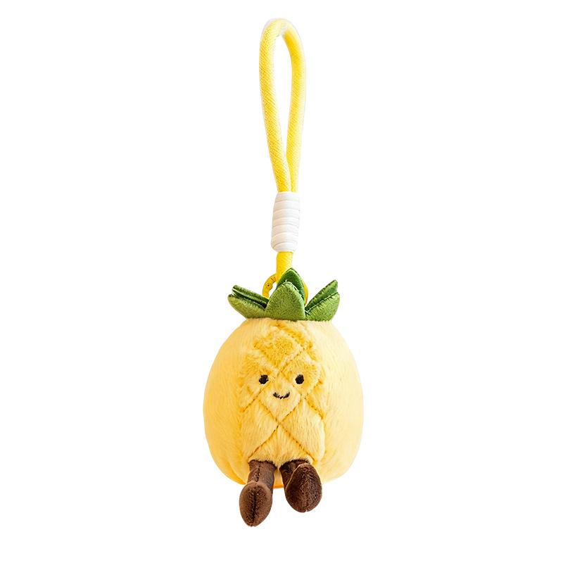Fruit Plush Keychain: Cute Apple & Banana Desk Companion Ornament Gift