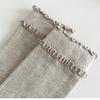 1 Pair Solid Color Ruffle Socks Vertical Stripes Korean Style Socks Comfy Frilly Socks  Daily Wear