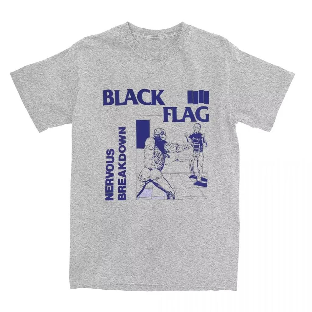 Black Flag Nervous Breakdown T Shirt Beach Rock Music Band Y2K Funny T Shirts Cotton Tshirt for Men Short Sleeves Top