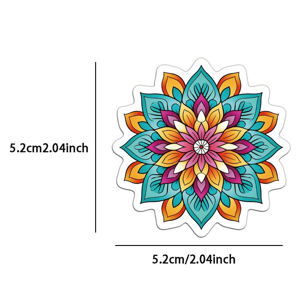 50PCS Colorful Mandala Graffiti Paper Initiative Personalized Cool Decoration Handbook Material DIY Phone Case Stickers