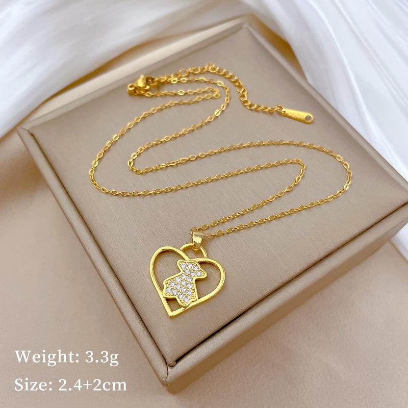 Lucky Necklace Women'S Copper Micro-Inlaid Real Gold Electroplating Simple And Exquisite Clavicle Chain Neck Chain