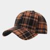 British style simple retro plaid woolen baseball cap autumn and winter outdoor fashion literary and leisure thermal cap
