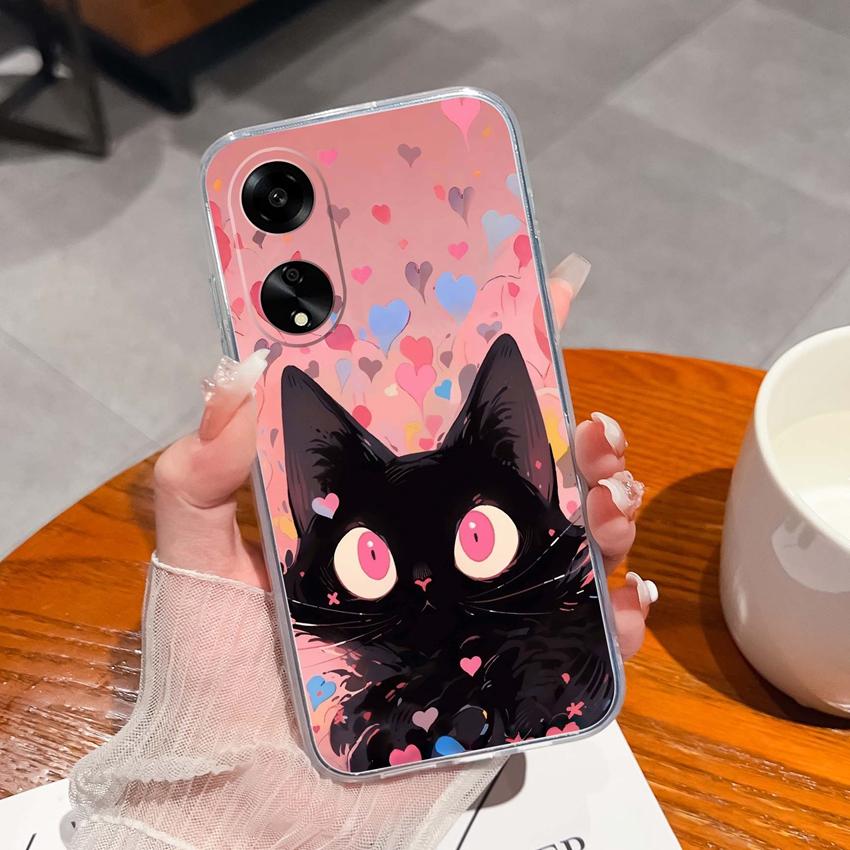For Oppo A1 A11 A12 A15 A17K Luxury Transparent Lens Protection Cases Mysterious Whale Pattern Shockproof Protective Back Cover Shell For Oppo Housing