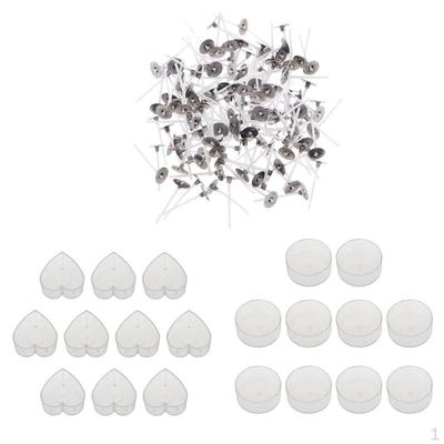 20x Empty Transparent Plastic Round Candelite Cup 200x Cotton Wicks