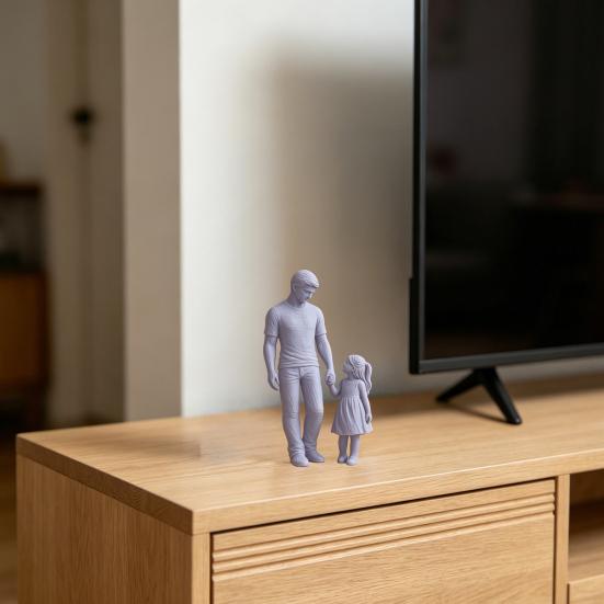 Father and Daughter Figurines, Dad Daughter Statues Warm Hand-Holding Design, Sculpted Handmade Figures Gifts for Father’s Day Anniversary Birthday
