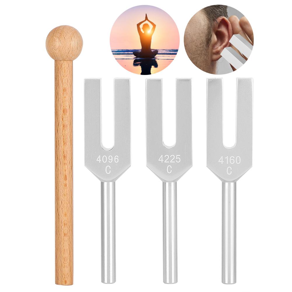 C4096  C4160  C4225 Stimmgabel aus Aluminiumlegierung Klangheilungstherapie-Werkzeugset mit Hammer