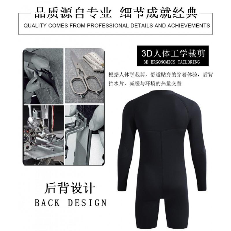 Traje de Neopreno de Manga Larga Completa de 3 mm Snorkel Buceo Surf Calidez Térmica Protección UV Tallas Grandes Adulto Unisex