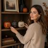 2D Vintage Distressed Wooden Pumpkin Halloween Tabletop Decoration