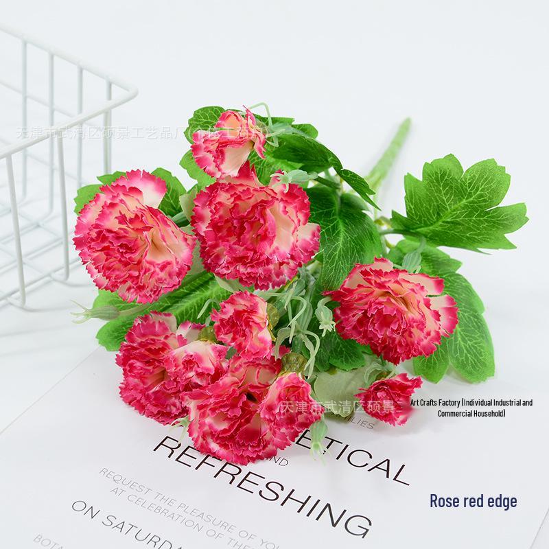 10-Head Artificial Carnation Bouquet for Mother's Day or Teacher's Day - Ideal for Home, Restaurant, and Bar Decorations