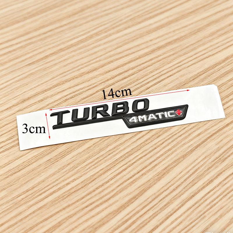 2pcs 3D ABS letters TURBO 4MATIC Plus Logo car bumper sticker side emblem badge for C117 W117 GLE53 GLA45 A45 A35 CLA35 CLA45