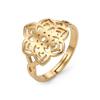 Dawapara Sacred Geometry Mandala Ring Lotus Flower Adjustable Women Ring Stainless Steel Buddhist Yoga Jewelry Spiritual Gift