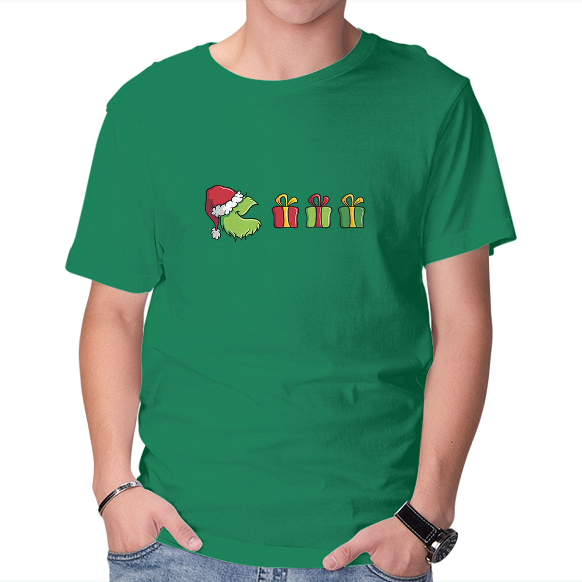 Unisex Crew Neck T-Shirt Grinched-Man Graphic Short Sleeve Casual Tee L