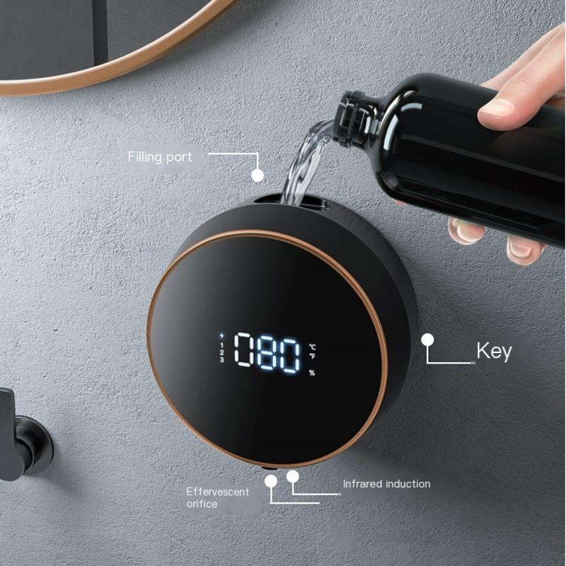 300ml Stor Kapacitet LED-Display Tvåldispenser Restaurang Hotell Väggmonterad Automatisk Skum Handtvättutrustning
