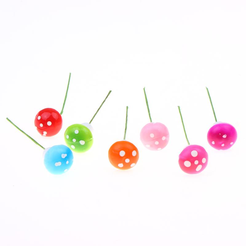 50Pcs Colorful Mini Foam Mushroom Artificial Plant Ornaments For Bonsai Pots Fairy Garden Micro Landscape Diy Craft Decor