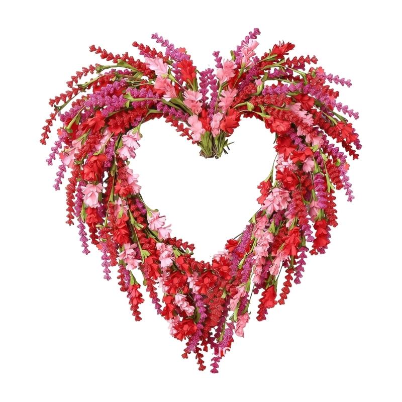 Flexible Size Artificial Tulips Flower Wreath Ornament for Home Entrance Shop Display Durable Plastic Rattan Construction Waterproof Treatments
