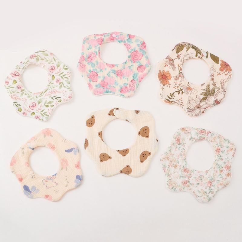 6-lagiges Lätzchen für Neugeborene Sabberlätzchen Baumwolle Spucktuch Weich & Atmungsaktiv Zahnungslätzchen für Säuglinge Baby Fütterungstuch