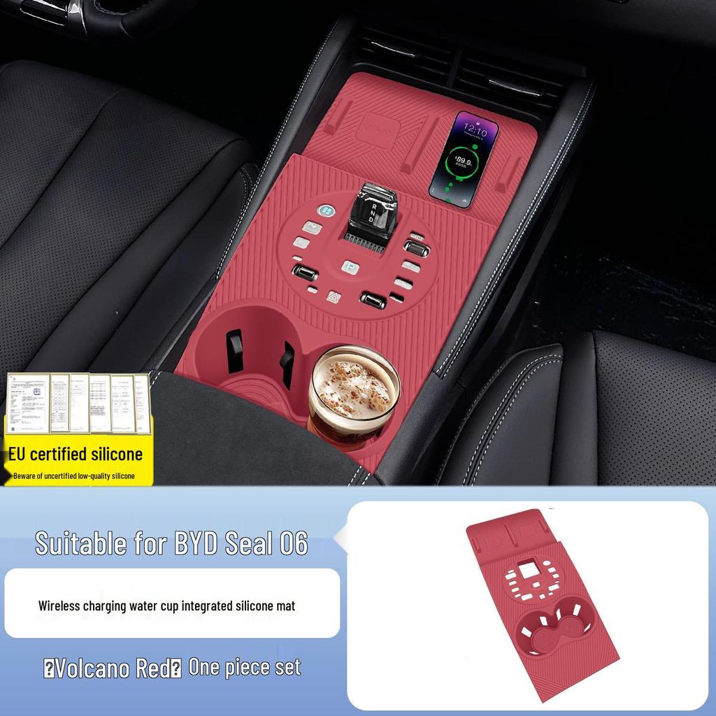 BYD Seal 06dmi Gear Shift Panel & Central Control Protective Silicone Pad with Wireless Charger