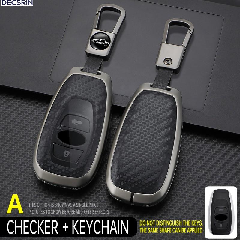 3/4 Buttons Zinc Alloy + Leather Car Key Case Cover Fob for Subaru BRZ Forester Legacy Outback WRX STI Impreza XV Crosstrek