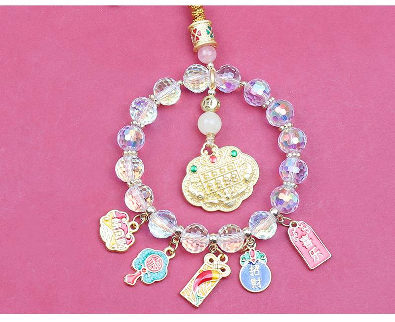 Eighteen-Seed Car Pendant: Safe Travel Charm, Bodhi Bead Ornament, Premium Temple Decoration.