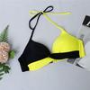Women Sexy Swimwear Patchwork Halter Bikini Set Criss Cross Swimsuit Push-up Two Piece Bathing Suit