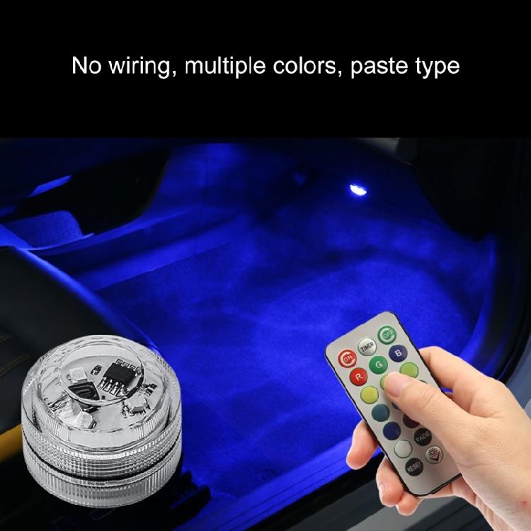 Adhesive Atmosphere Light Car Interior Ambient Light Auto Roof Light Wireless LED Lights Remote Control Decoration Lamp