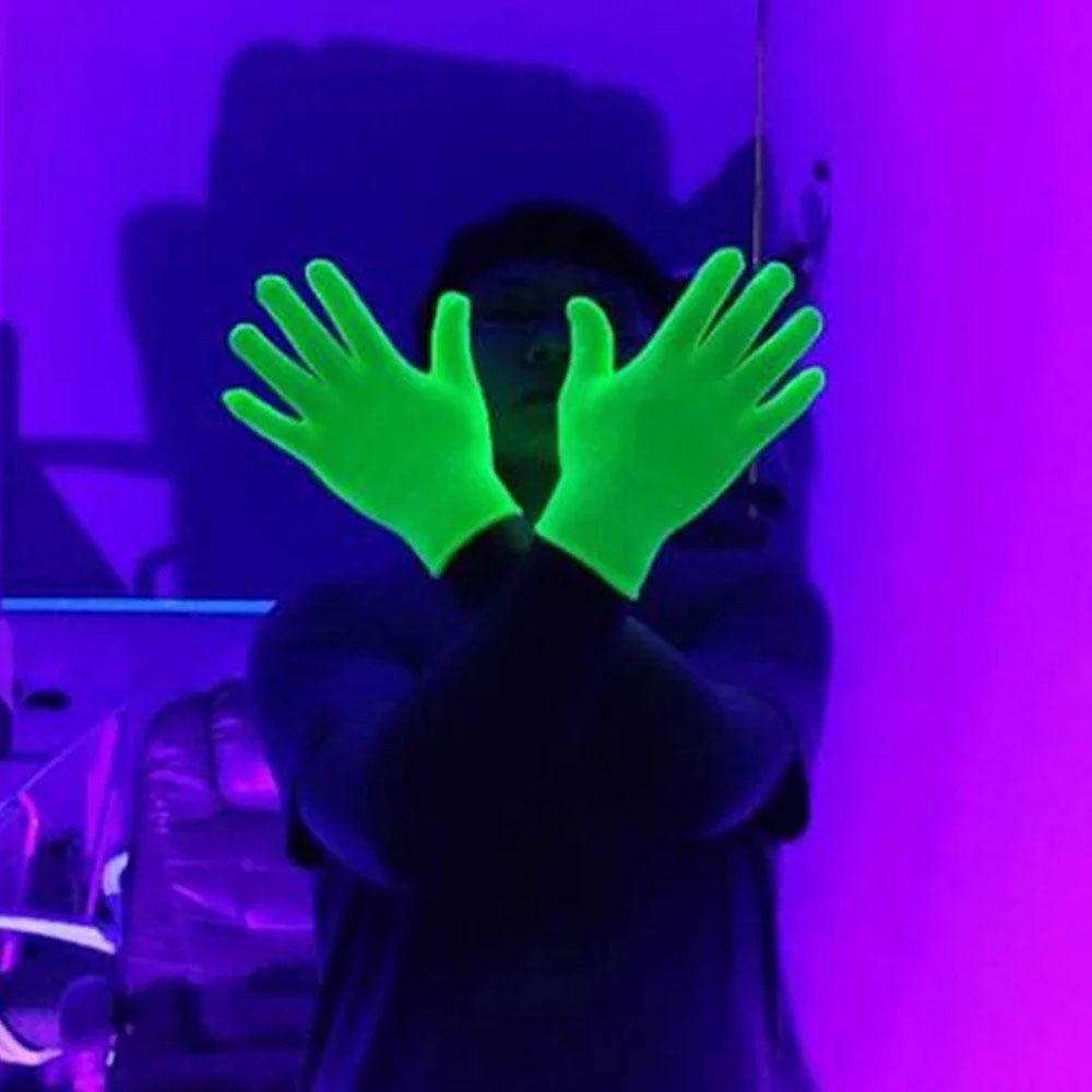 1 Pair Breathable Green Gloves Anti-Slip Neon Glove Work Gloves Fluorescent Gloves  Birthday Decor
