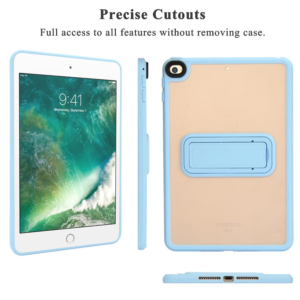 For iPad mini (2019) 7.9 Inch/mini 4 Case with Kickstand TPU+PC Skin-Touch Tablet Cover