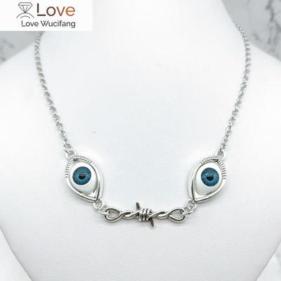 Gothic Gothic Kpop Evil Eye Chain Thorns Necklace Men Ladies Pendant Necklace New Fashion Jewelry Retro Punk