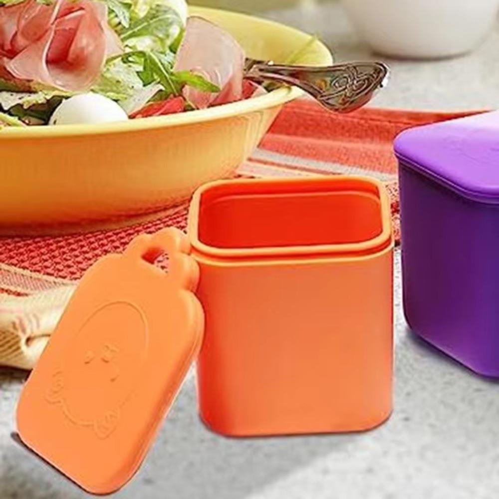 2pcs Reusable Dips Container Silicone Salad Dressing Container Snack Box  Lunch Box
