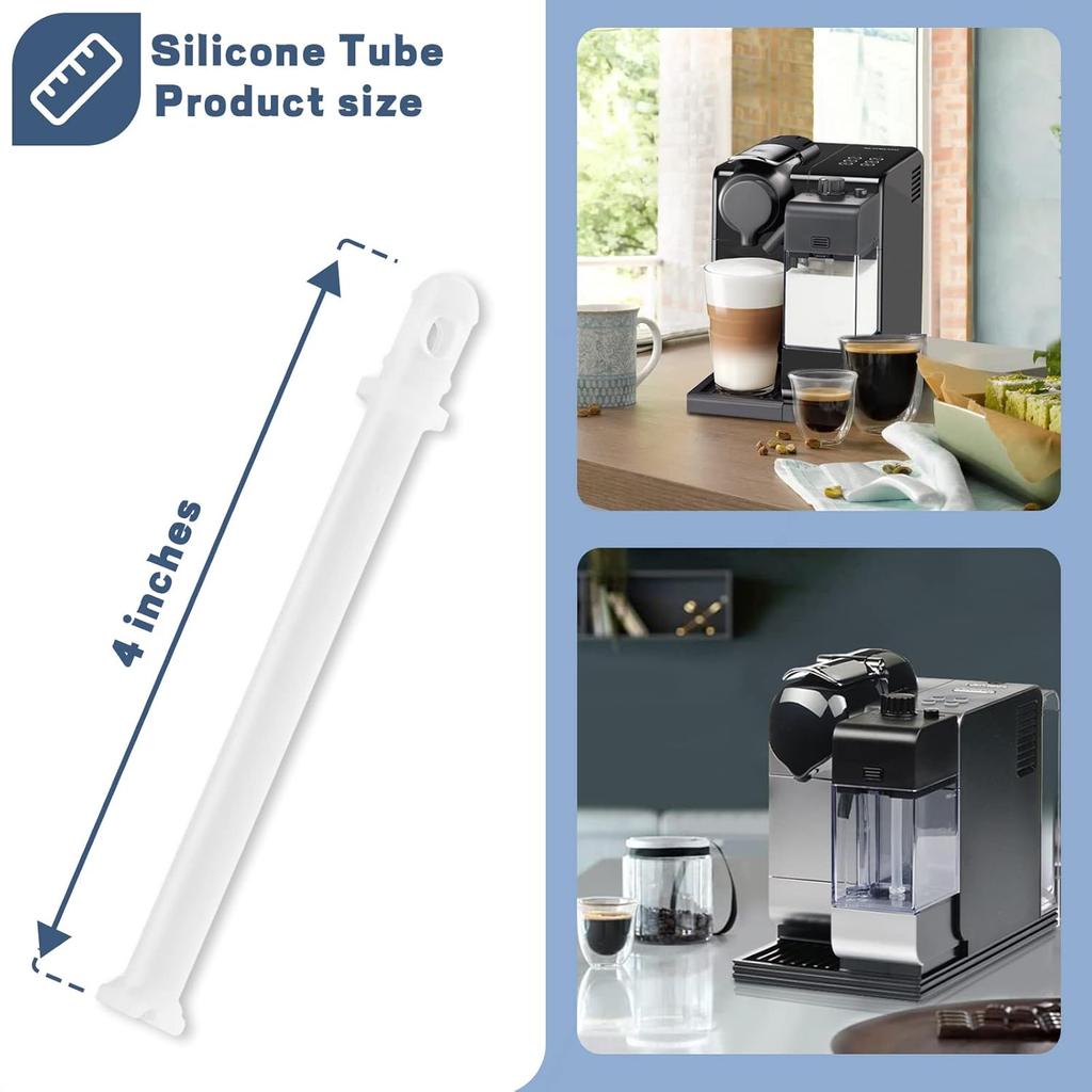 (Food-graded Silicone) Milk Tube 5313226701 Replacement for Nespresso Delonghi Lattissima Plus & Touch Coffee Machine EN520 EN550 (2 Pack)
