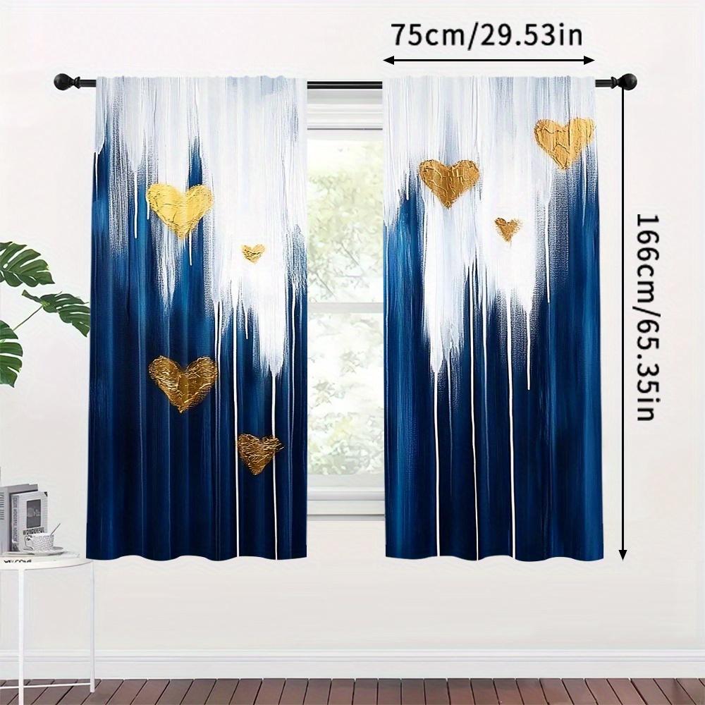 2pcs Set Abstract Modern Art Curtains - Rod Pocket Design for Easy Hanging, Perfect for Bedroom, Living Room & Home Decor